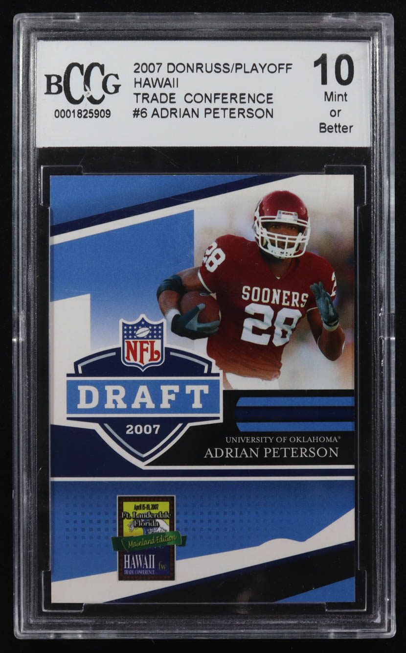 Adrian Peterson 2007 Donruss/Playoff Hawaii Trade Conference #6 RC (BCCG 10) at PristineAuction.com Adrian Peterson 2007 Donruss/Playoff Hawaii Trade Conference #6 RC (BCCG 10) at PristineAuction.com