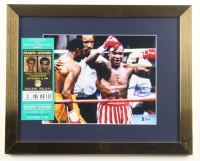 Sugar Ray Leonard Signed Custom Framed Photo Display with Original 1981 Caesars Palace Ticket (Beckett) at PristineAuction.com