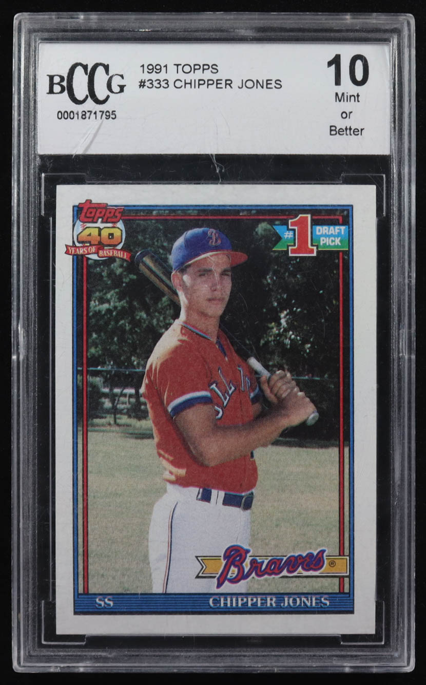 Chipper Jones 1991 Topps #333 RC (BCCG 10) at PristineAuction.com Chipper Jones 1991 Topps #333 RC (BCCG 10) at PristineAuction.com