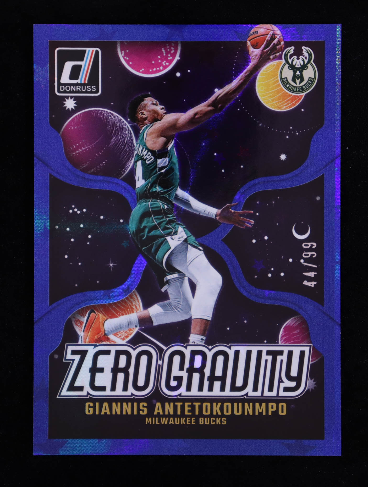 Giannis Antetokounmpo 2024-25 Donruss Zero Gravity International Blue Stars #6 #44/99 at PristineAuction.com Giannis Antetokounmpo 2024-25 Donruss Zero Gravity International Blue Stars #6 #44/99 at PristineAuction.com
