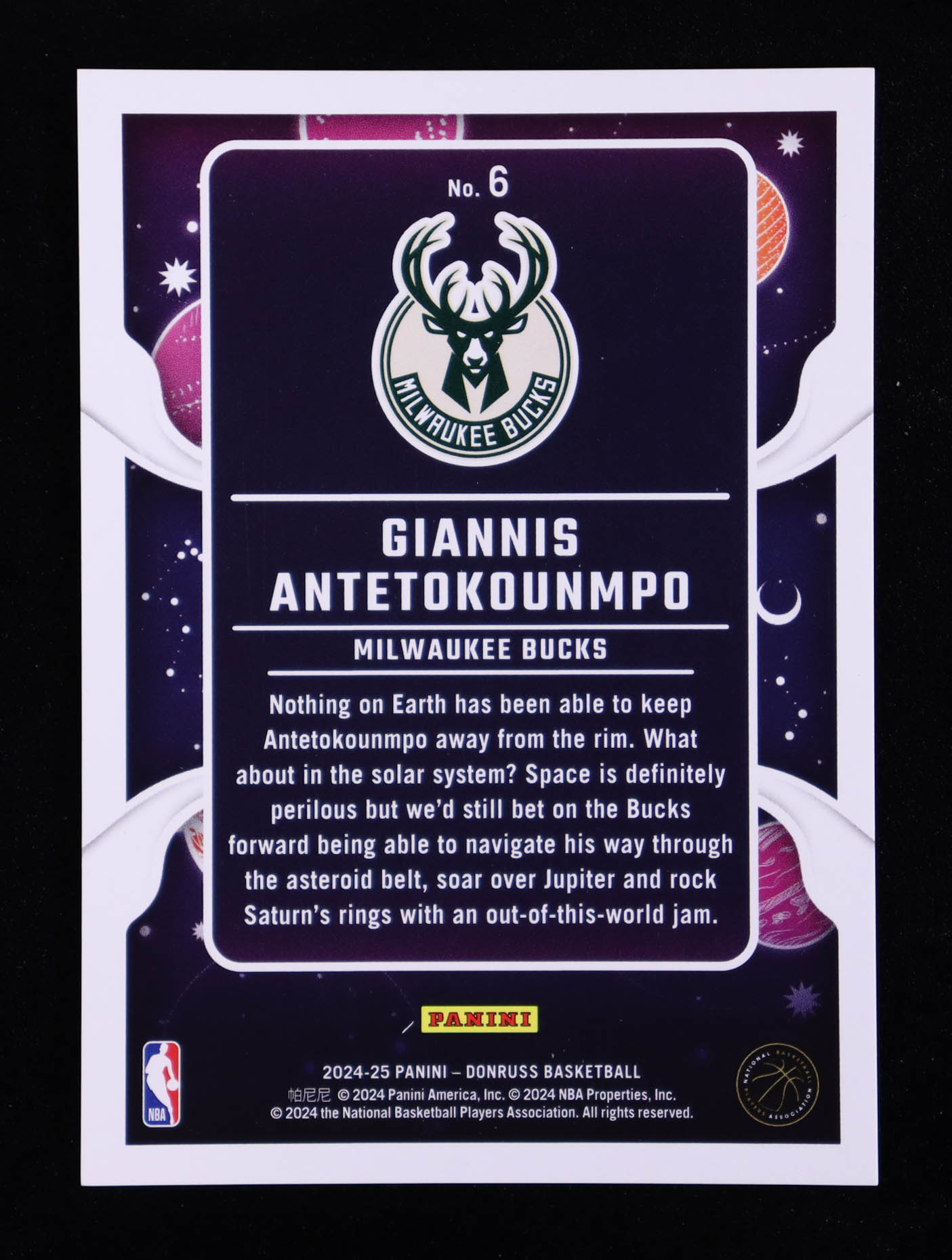 Giannis Antetokounmpo 2024-25 Donruss Zero Gravity International Blue Stars #6 #44/99 at PristineAuction.com Giannis Antetokounmpo 2024-25 Donruss Zero Gravity International Blue Stars #6 #44/99 at PristineAuction.com