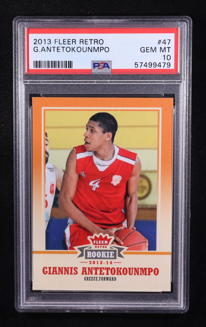 Giannis Antetokounmpo 2013 Fleer Retro #47 RC (PSA 10) at PristineAuction.com Giannis Antetokounmpo 2013 Fleer Retro #47 RC (PSA 10) at PristineAuction.com