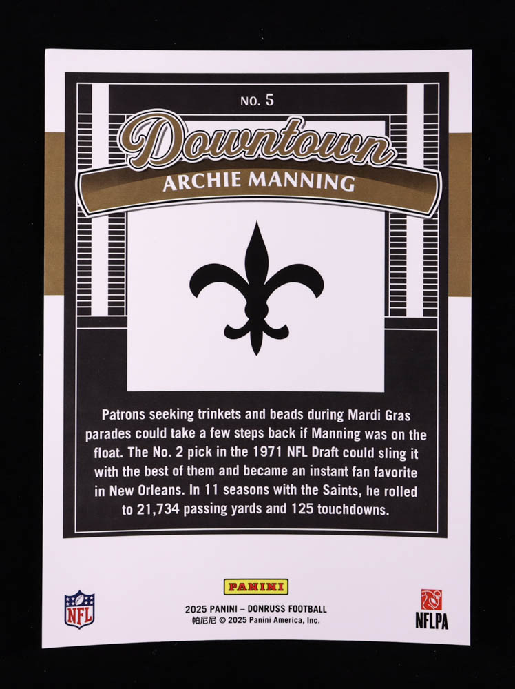 Archie Manning 2025 Donruss Downtown! Oversize #5 at PristineAuction.com Archie Manning 2025 Donruss Downtown! Oversize #5 at PristineAuction.com