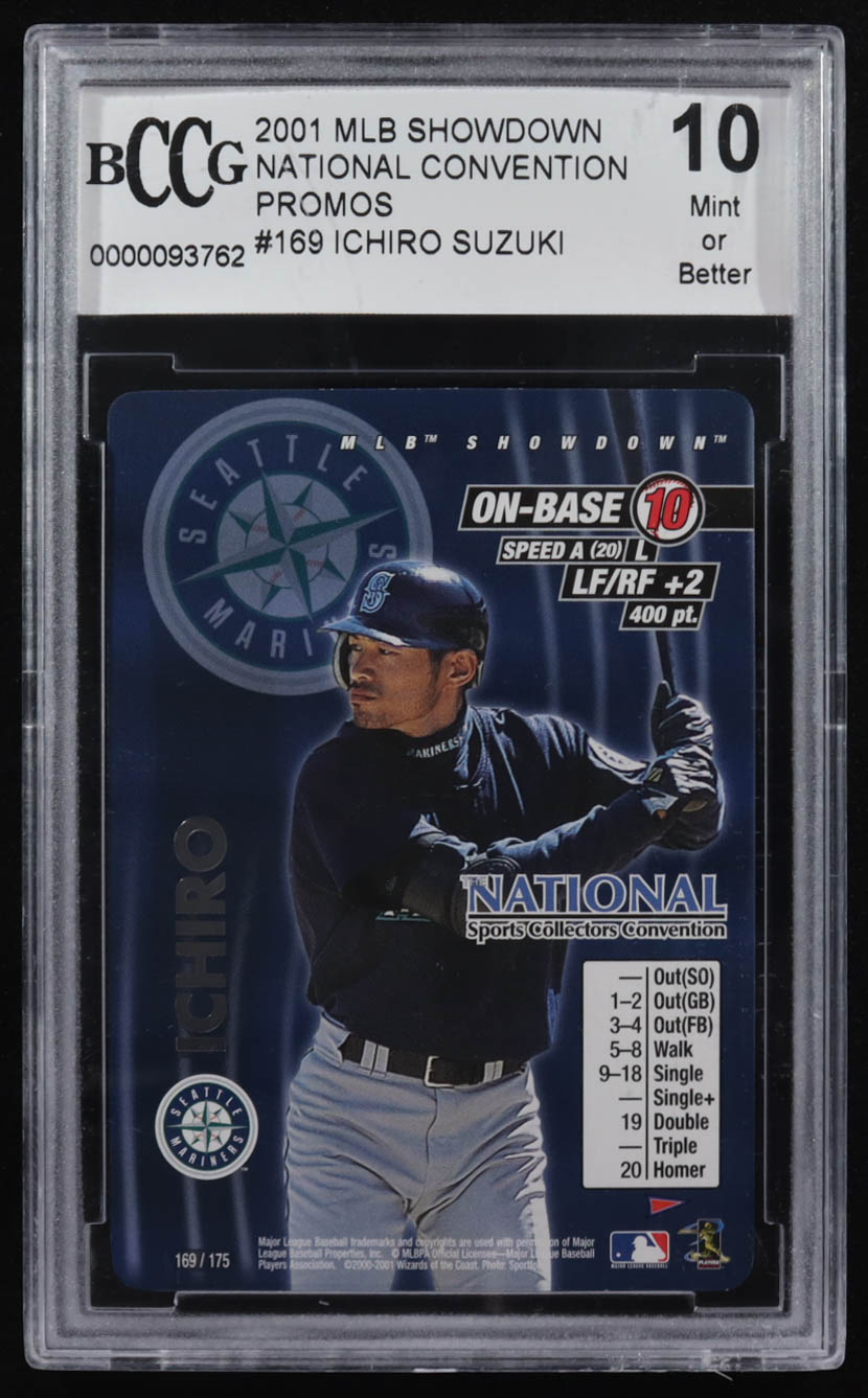 Ichiro Suzuki 2001 MLB Showdown National Convention Promos #169 RC (BCCG 10) at PristineAuction.com Ichiro Suzuki 2001 MLB Showdown National Convention Promos #169 RC (BCCG 10) at PristineAuction.com