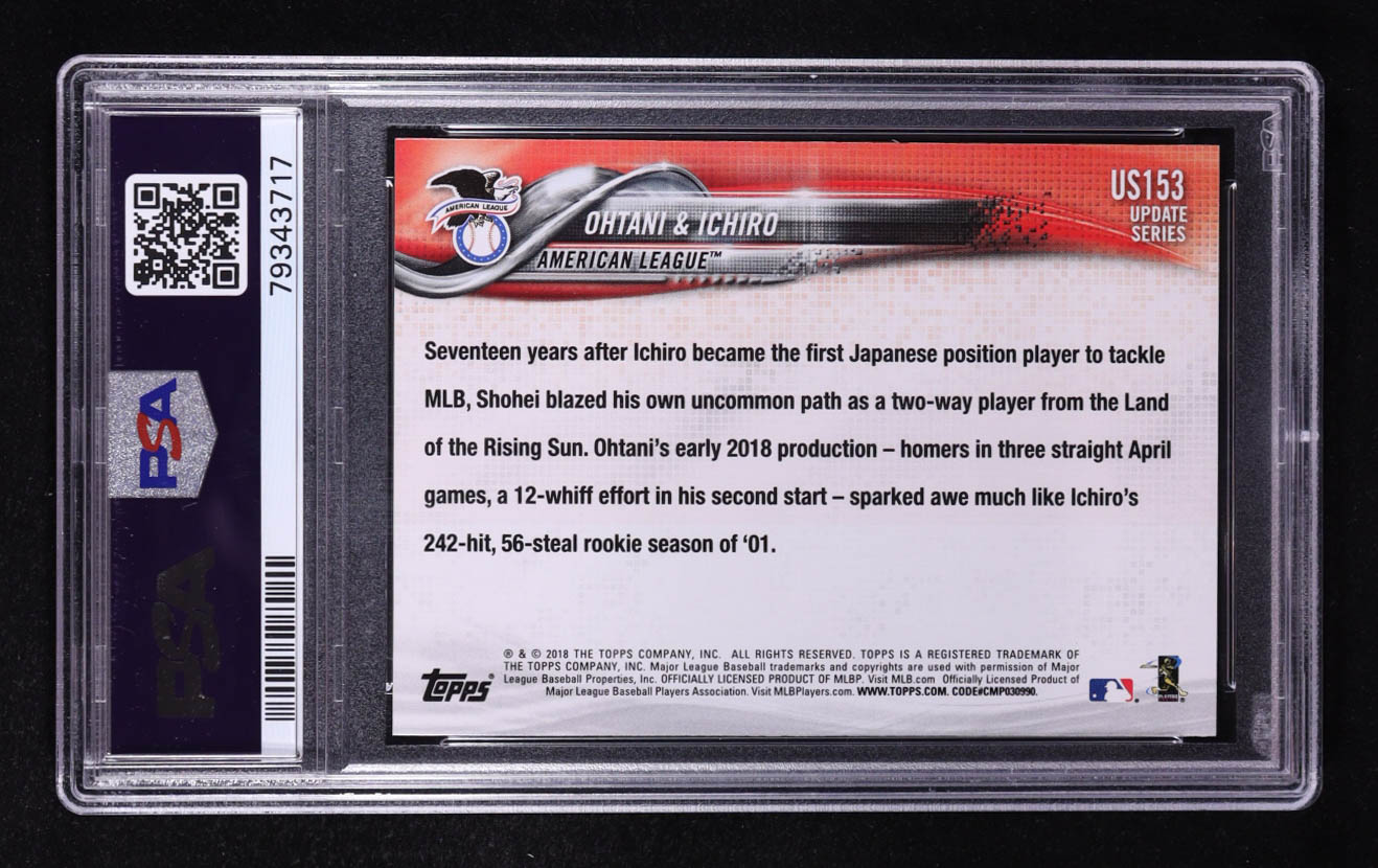 Shohei Ohtani / Ichiro 2018 Topps Update Series Japan's Finest #US153 RC (PSA 10) at PristineAuction.com Shohei Ohtani / Ichiro 2018 Topps Update Series Japan's Finest #US153 RC (PSA 10) at PristineAuction.com