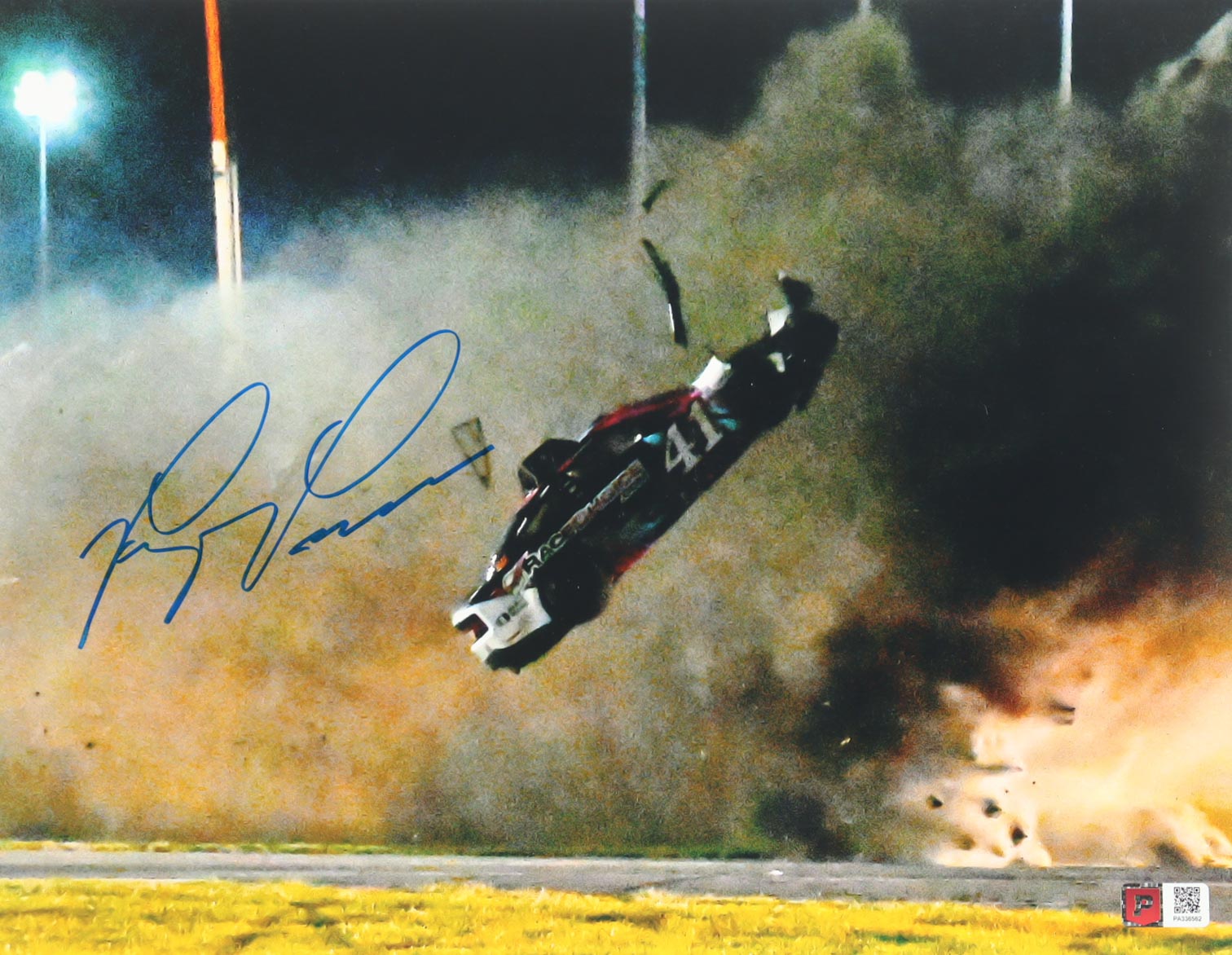 Ryan Preece 2023 Daytona Wreck Signed 11x14 Photo (PA) at PristineAuction.com Ryan Preece 2023 Daytona Wreck Signed 11x14 Photo (PA) at PristineAuction.com