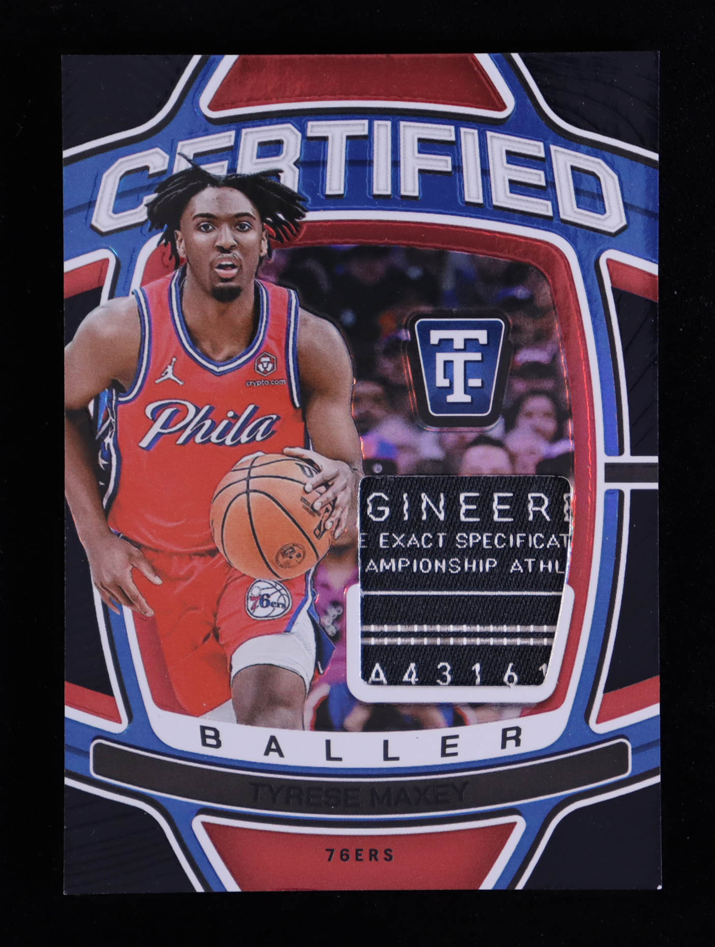 Tyrese Maxey 2024-25 Totally Certified Certified Baller Materials Mirror Platinum Black #2 #1/1 at PristineAuction.com Tyrese Maxey 2024-25 Totally Certified Certified Baller Materials Mirror Platinum Black #2 #1/1 at PristineAuction.com