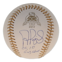Albert Pujols Signed 2017 Gold Glove Award Ceremony Logo Baseball Inscribed "05, 10 Gold Glove" (Beckett) at PristineAuction.com