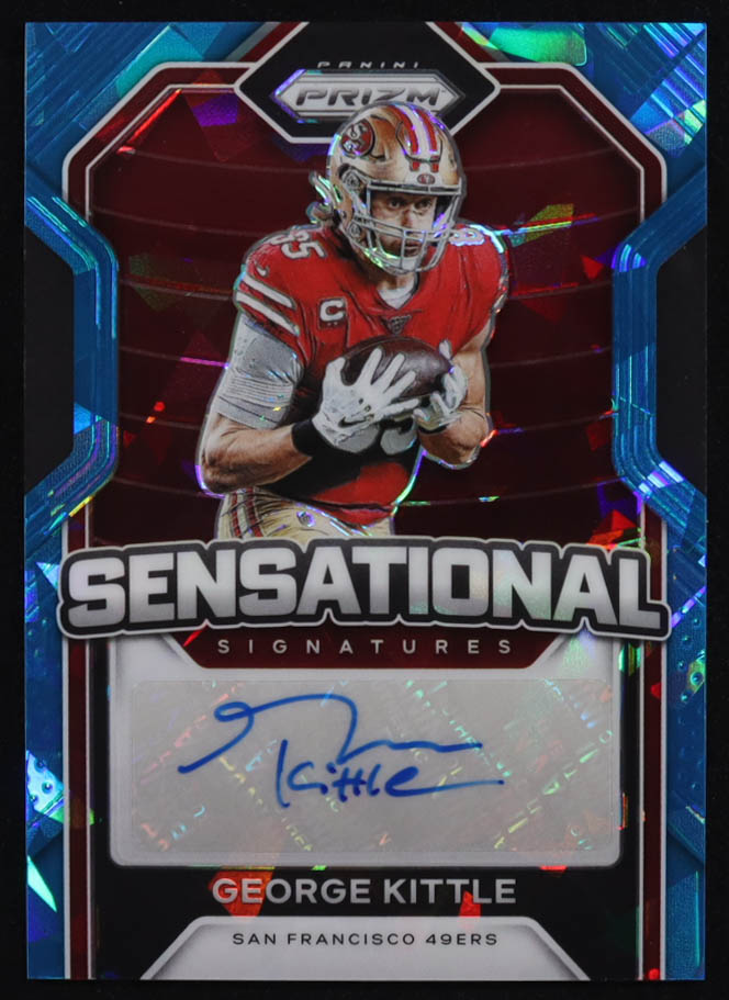 George Kittle 2020 Panini Prizm Sensational Signatures Prizm Blue Ice #55 #25/25 at PristineAuction.com George Kittle 2020 Panini Prizm Sensational Signatures Prizm Blue Ice #55 #25/25 at PristineAuction.com