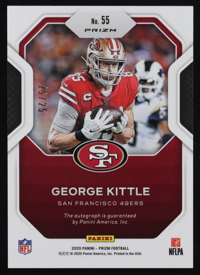 George Kittle 2020 Panini Prizm Sensational Signatures Prizm Blue Ice #55 #25/25 at PristineAuction.com George Kittle 2020 Panini Prizm Sensational Signatures Prizm Blue Ice #55 #25/25 at PristineAuction.com