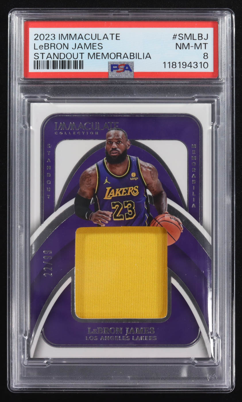 LeBron James 2022-23 Immaculate Collection Standout Memorabilia #14 #22/99 (PSA 8) at PristineAuction.com LeBron James 2022-23 Immaculate Collection Standout Memorabilia #14 #22/99 (PSA 8) at PristineAuction.com