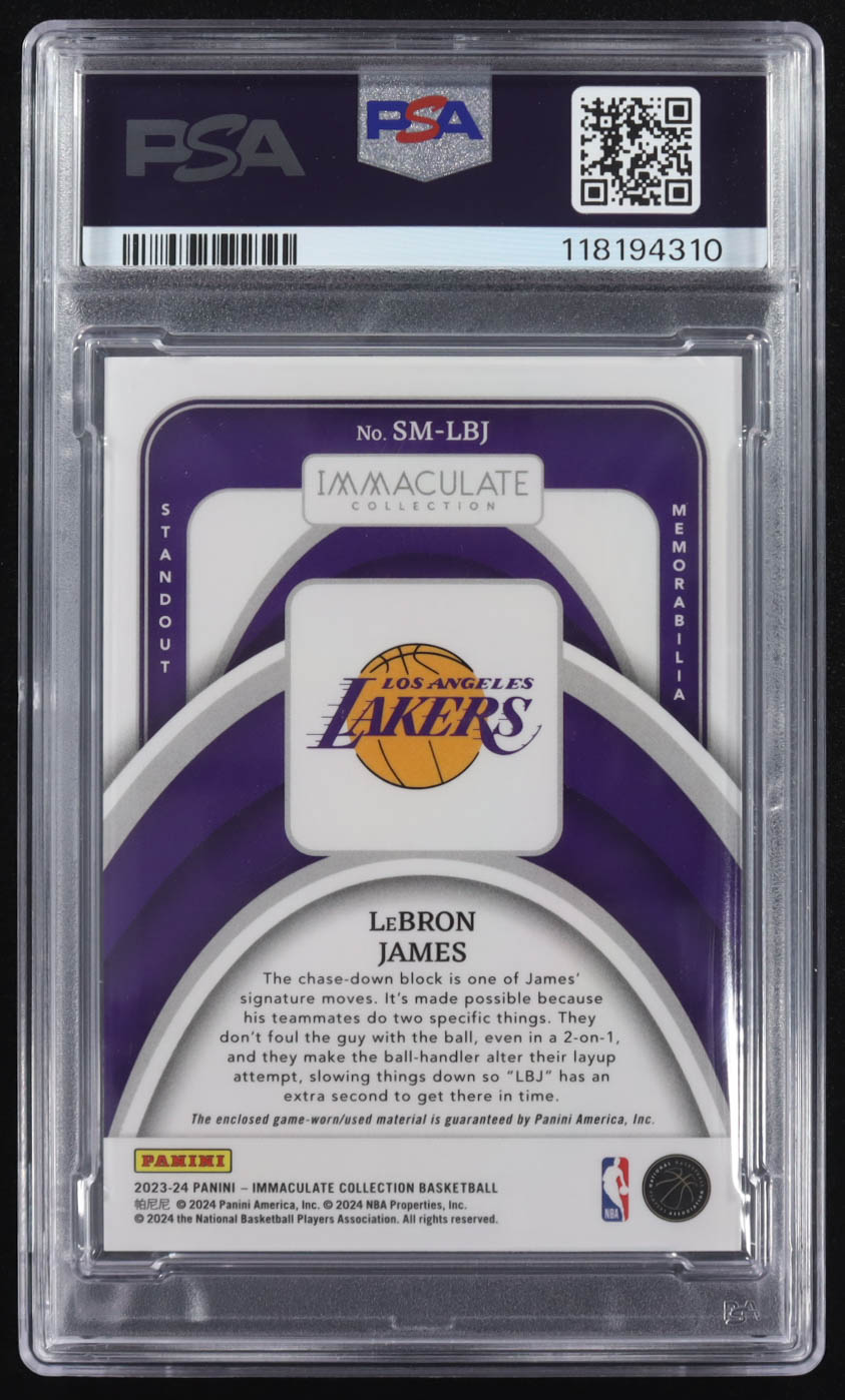 LeBron James 2022-23 Immaculate Collection Standout Memorabilia #14 #22/99 (PSA 8) at PristineAuction.com LeBron James 2022-23 Immaculate Collection Standout Memorabilia #14 #22/99 (PSA 8) at PristineAuction.com
