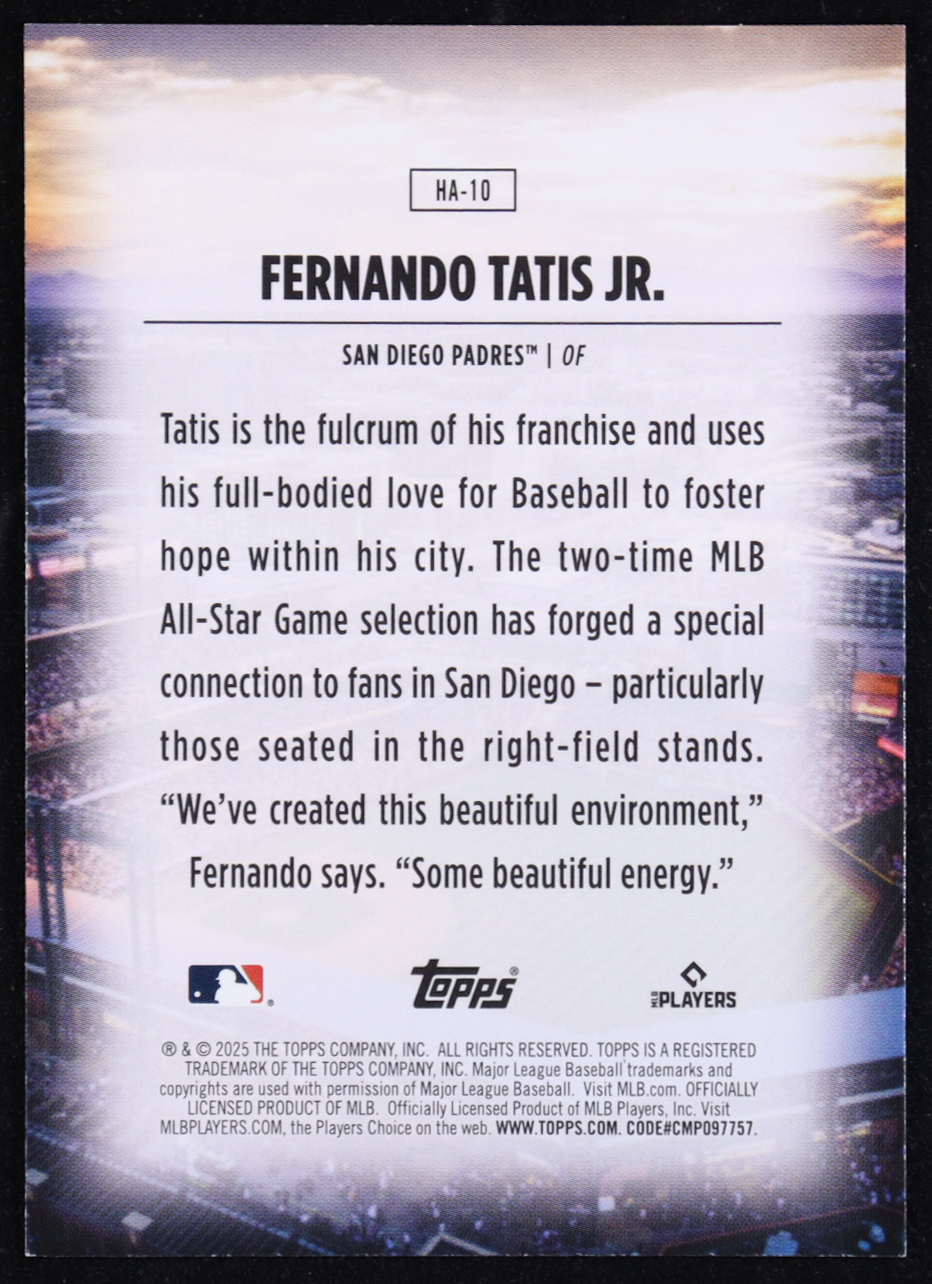 Fernando Tatis Jr. 2025 Topps Home Field Advantage #HA10 at PristineAuction.com Fernando Tatis Jr. 2025 Topps Home Field Advantage #HA10 at PristineAuction.com
