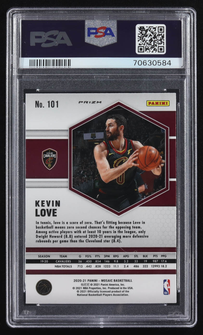 Kevin Love 2020-21 Panini Mosaic Mosaic Genesis #101 (PSA 9) at PristineAuction.com Kevin Love 2020-21 Panini Mosaic Mosaic Genesis #101 (PSA 9) at PristineAuction.com