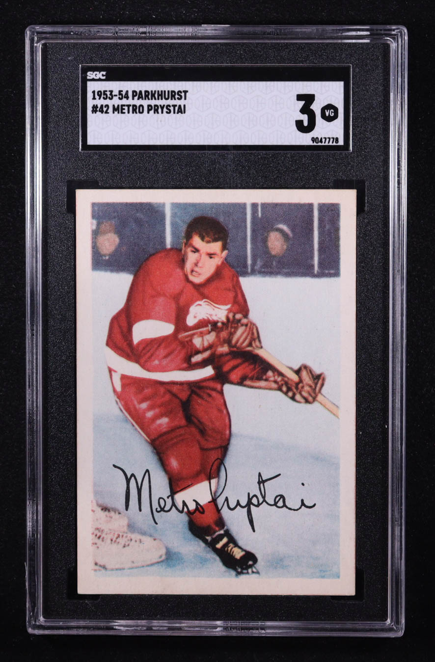 Metro Prystai 1953-54 Parkhurst #42 (SGC 3) at PristineAuction.com Metro Prystai 1953-54 Parkhurst #42 (SGC 3) at PristineAuction.com