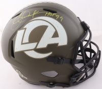Eric Dickerson Signed Rams Full-Size Salute To Service Alternate Speed Helmet Inscribed "HOF 99" (Beckett) at PristineAuction.com