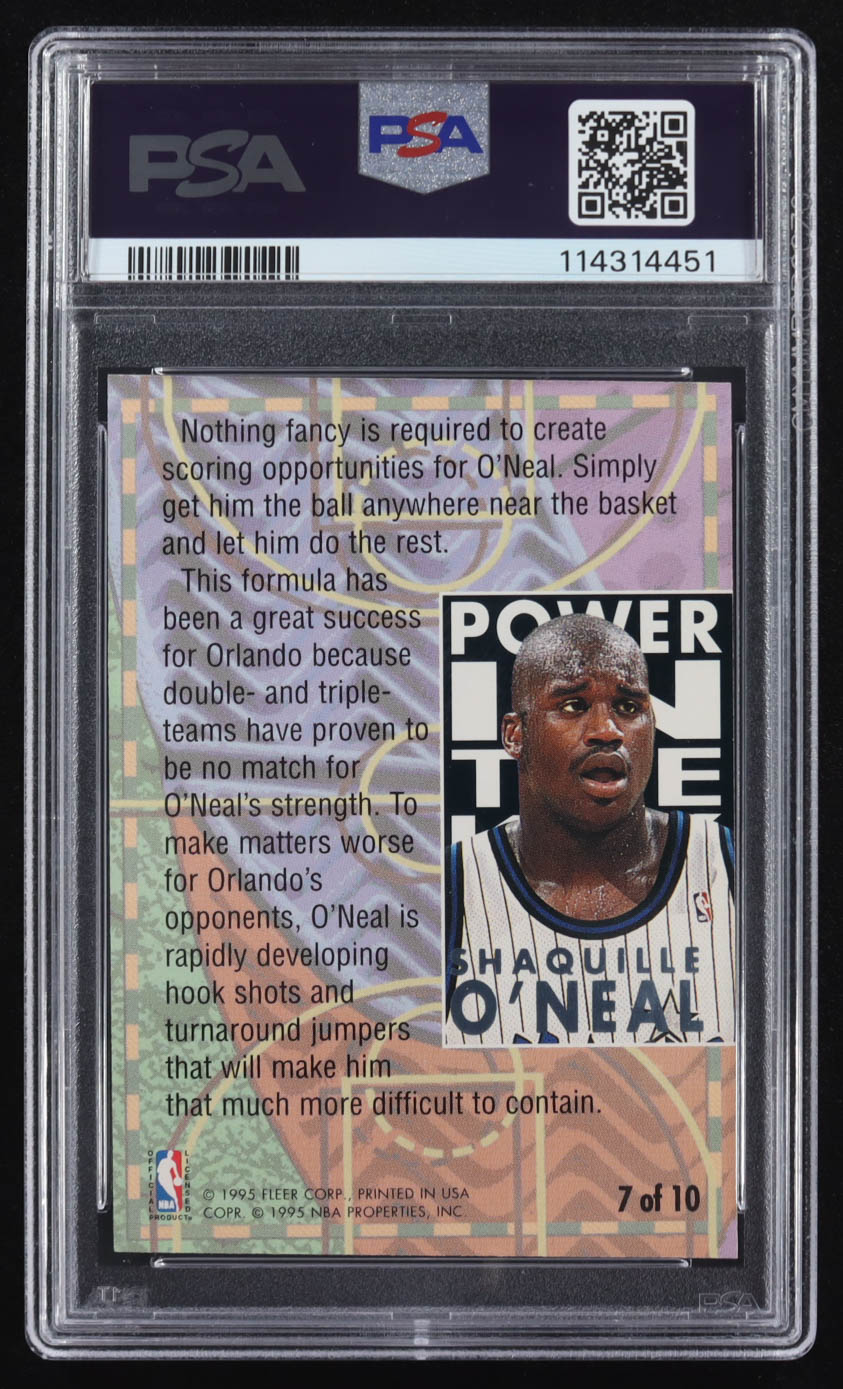 Shaquille O'Neal 1994-95 Ultra Power In The Key #7 (PSA 9) at PristineAuction.com Shaquille O'Neal 1994-95 Ultra Power In The Key #7 (PSA 9) at PristineAuction.com