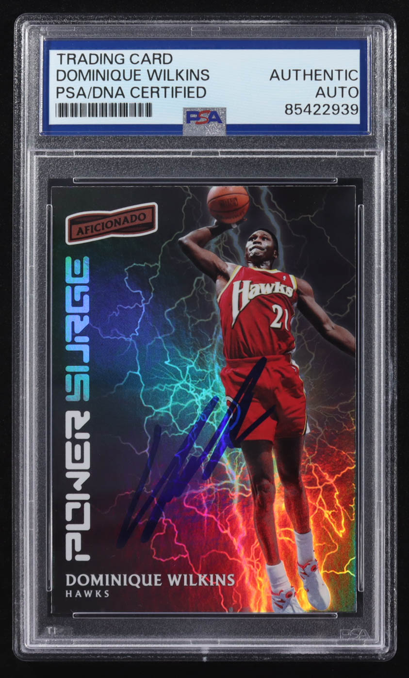 Dominique Wilkins Signed 2016-17 Panini Aficionado Power Surge #18 (PSA) at PristineAuction.com Dominique Wilkins Signed 2016-17 Panini Aficionado Power Surge #18 (PSA) at PristineAuction.com