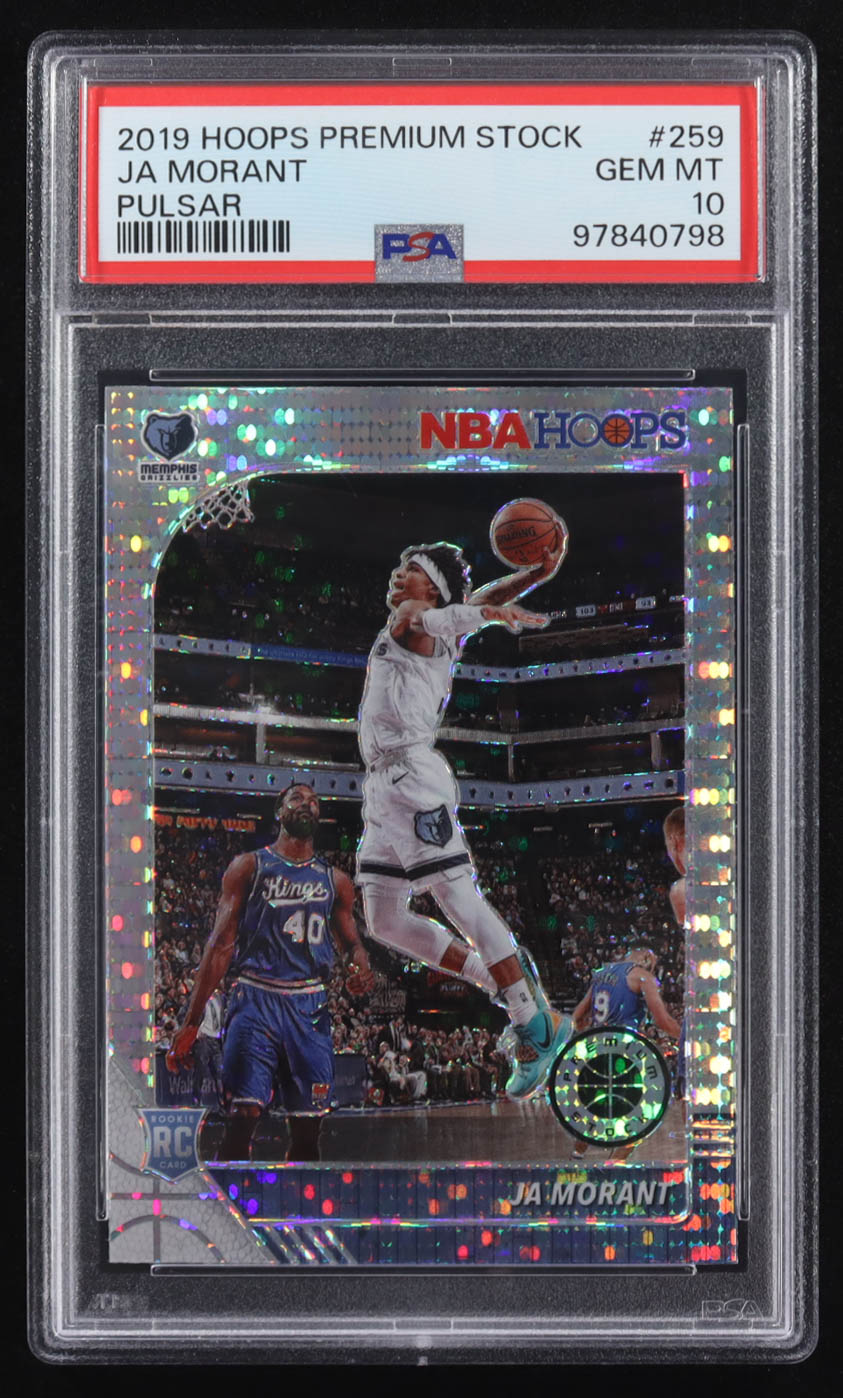 Ja Morant 2019-20 Hoops Premium Stock Prizms Pulsar #259 RC (PSA 10) at PristineAuction.com Ja Morant 2019-20 Hoops Premium Stock Prizms Pulsar #259 RC (PSA 10) at PristineAuction.com