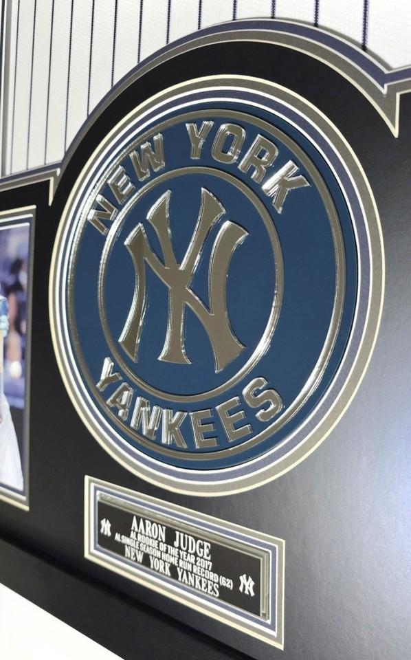 Aaron Judge Signed Yankees Custom Framed Nike Jersey Inscribed "25 AL MVP" with LED Display & (2) PSA 10 Graded Rookie Cards (Fanatics & MLB) at PristineAuction.com Aaron Judge Signed Yankees Custom Framed Nike Jersey Inscribed "25 AL MVP" with LED Display & (2) PSA 10 Graded Rookie Cards (Fanatics & MLB) at PristineAuction.com