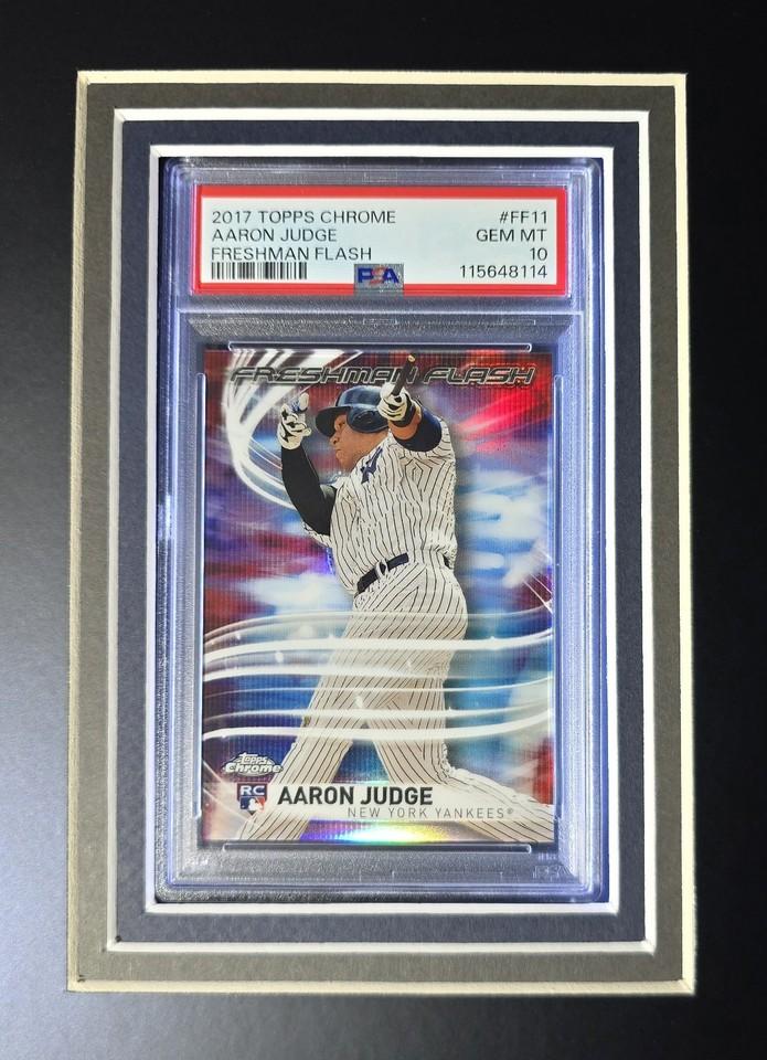 Aaron Judge Signed Yankees Custom Framed Nike Jersey Inscribed "25 AL MVP" with LED Display & (2) PSA 10 Graded Rookie Cards (Fanatics & MLB) at PristineAuction.com Aaron Judge Signed Yankees Custom Framed Nike Jersey Inscribed "25 AL MVP" with LED Display & (2) PSA 10 Graded Rookie Cards (Fanatics & MLB) at PristineAuction.com