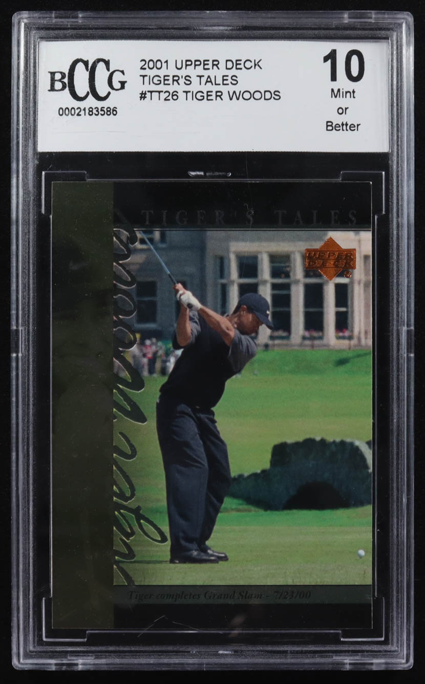 Tiger Woods 2001 Upper Deck Tiger's Tales #TT26 RC (BCCG 10) at PristineAuction.com Tiger Woods 2001 Upper Deck Tiger's Tales #TT26 RC (BCCG 10) at PristineAuction.com