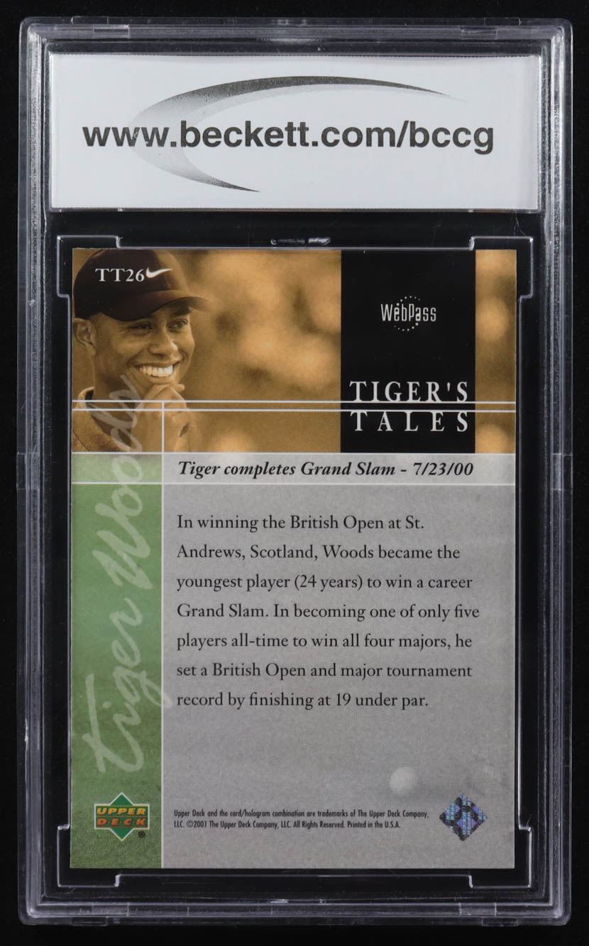 Tiger Woods 2001 Upper Deck Tiger's Tales #TT26 RC (BCCG 10) at PristineAuction.com Tiger Woods 2001 Upper Deck Tiger's Tales #TT26 RC (BCCG 10) at PristineAuction.com