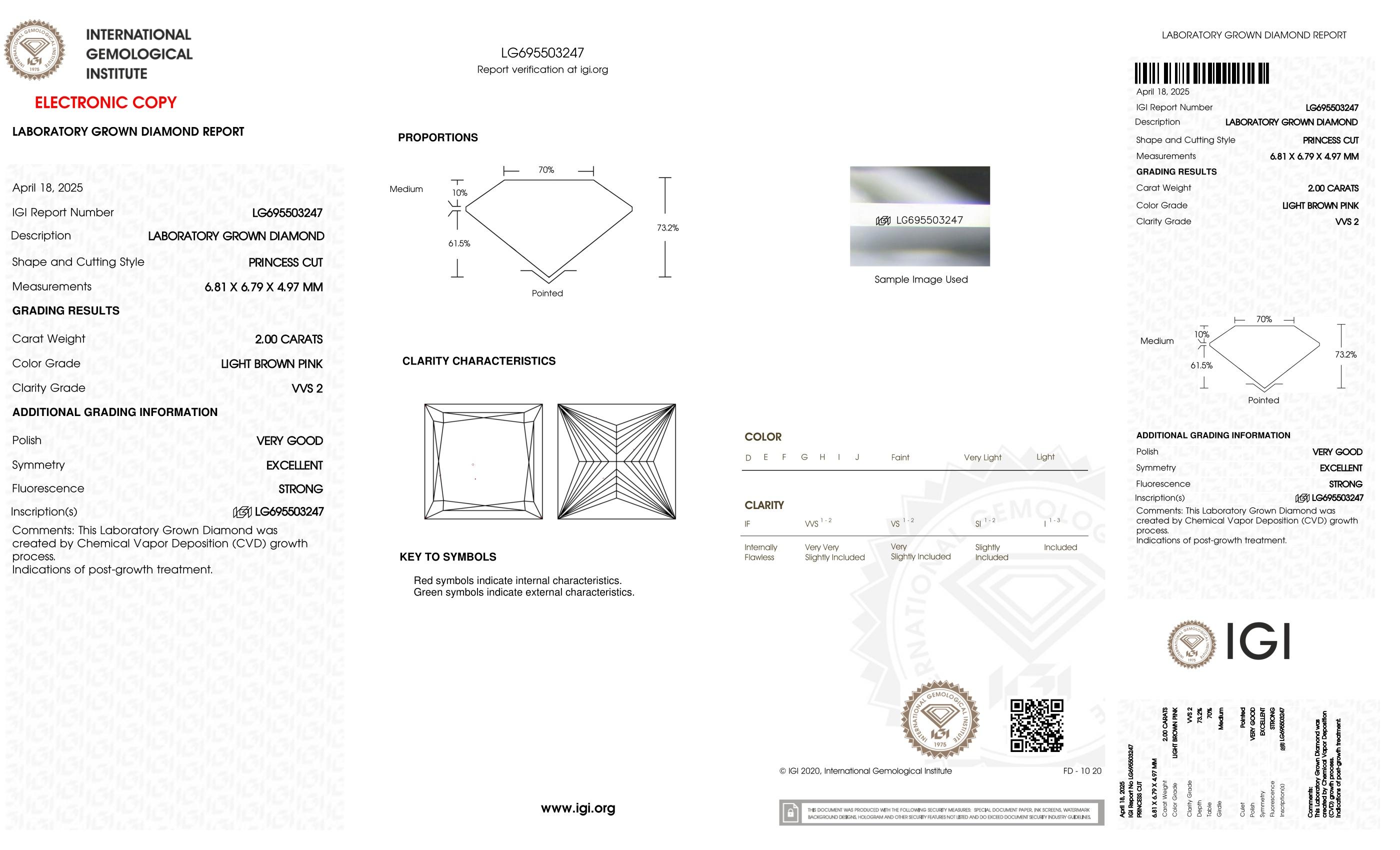 2.00 Carats Lab Grown LIGHT BROWN PINK Diamond Loose VVS2 | $4,200 Estimated Retail Value (UGL & IGI Certs) at PristineAuction.com 2.00 Carats Lab Grown LIGHT BROWN PINK Diamond Loose VVS2 | $4,200 Estimated Retail Value (UGL & IGI Certs) at PristineAuction.com