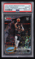 Scoot Henderson 2023-24 Hoops Premium Stock Attack the Rack Disco Prizm #6 RC (PSA 10) at PristineAuction.com