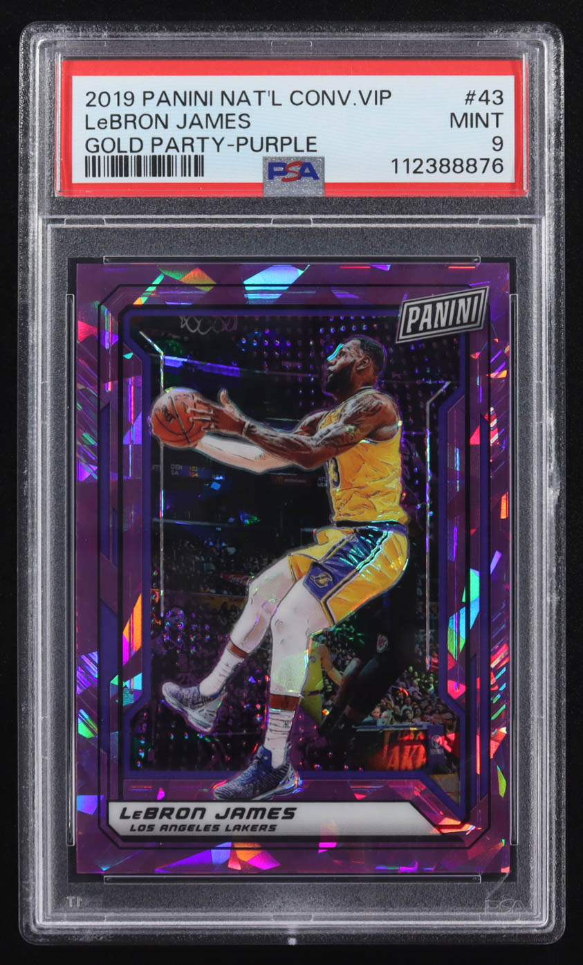 LeBron James 2019 Panini National Convention VIP Party Purple #43 #13/99 (PSA 9) at PristineAuction.com LeBron James 2019 Panini National Convention VIP Party Purple #43 #13/99 (PSA 9) at PristineAuction.com