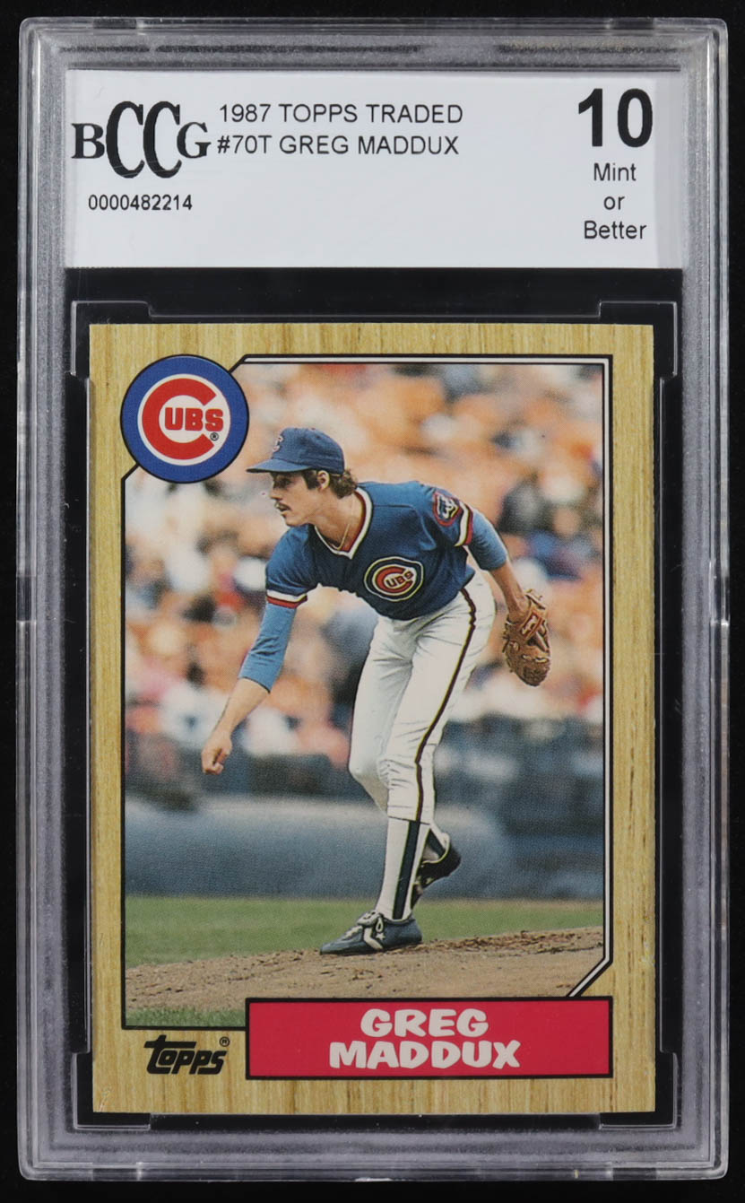 Greg Maddux 1987 Topps Traded #70T RC (BCCG 10) at PristineAuction.com Greg Maddux 1987 Topps Traded #70T RC (BCCG 10) at PristineAuction.com