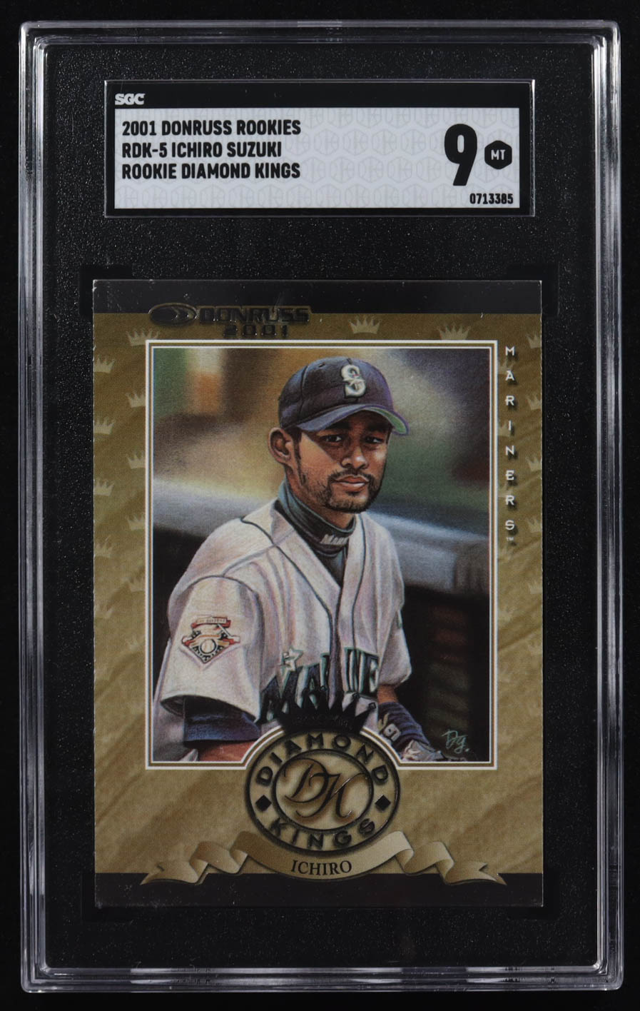 Ichiro Suzuki 2001 Donruss Rookies Diamond Kings #RDK5 DK RC (SGC 9) at PristineAuction.com Ichiro Suzuki 2001 Donruss Rookies Diamond Kings #RDK5 DK RC (SGC 9) at PristineAuction.com