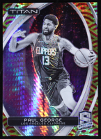 Paul George 2023-24 Panini Spectra Titan International Red and Yellow #34 #46/49 at PristineAuction.com