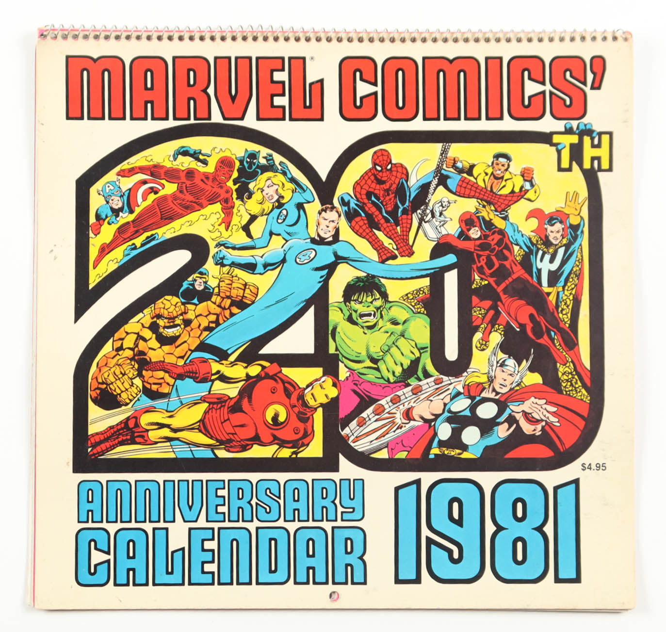 1981 Marvel Comics Vintage Art Work Calendar at PristineAuction.com 1981 Marvel Comics Vintage Art Work Calendar at PristineAuction.com