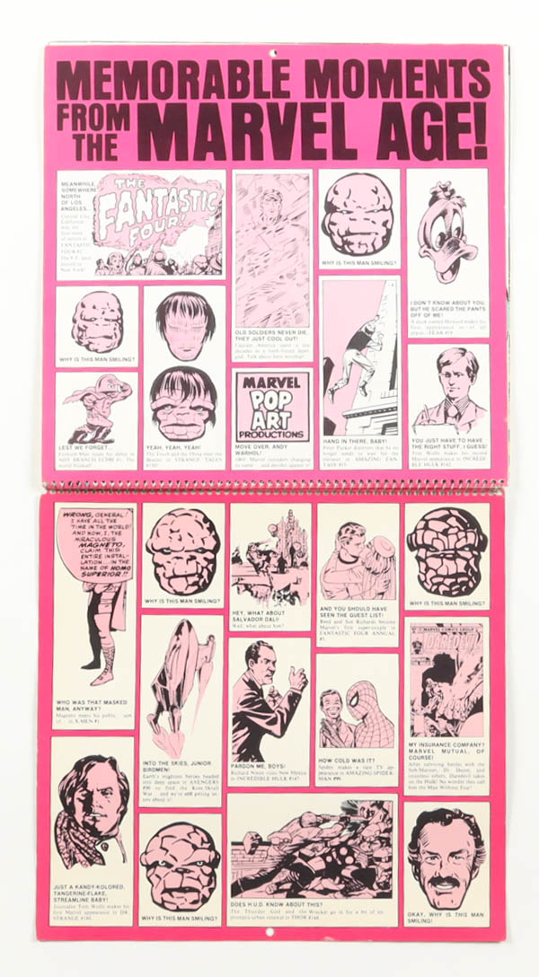 1981 Marvel Comics Vintage Art Work Calendar at PristineAuction.com 1981 Marvel Comics Vintage Art Work Calendar at PristineAuction.com