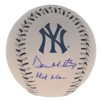 Don Mattingly Signed OML Yankees Logo Baseball Inscribed "Hit Man" (Fanatics & MLB) at PristineAuction.com