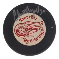 Chris Osgood Signed Red Wings Logo Hockey Puck (JSA) at PristineAuction.com