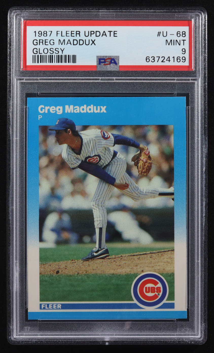 Greg Maddux 1987 Fleer Update Glossy #U68 RC (PSA 9) at PristineAuction.com Greg Maddux 1987 Fleer Update Glossy #U68 RC (PSA 9) at PristineAuction.com