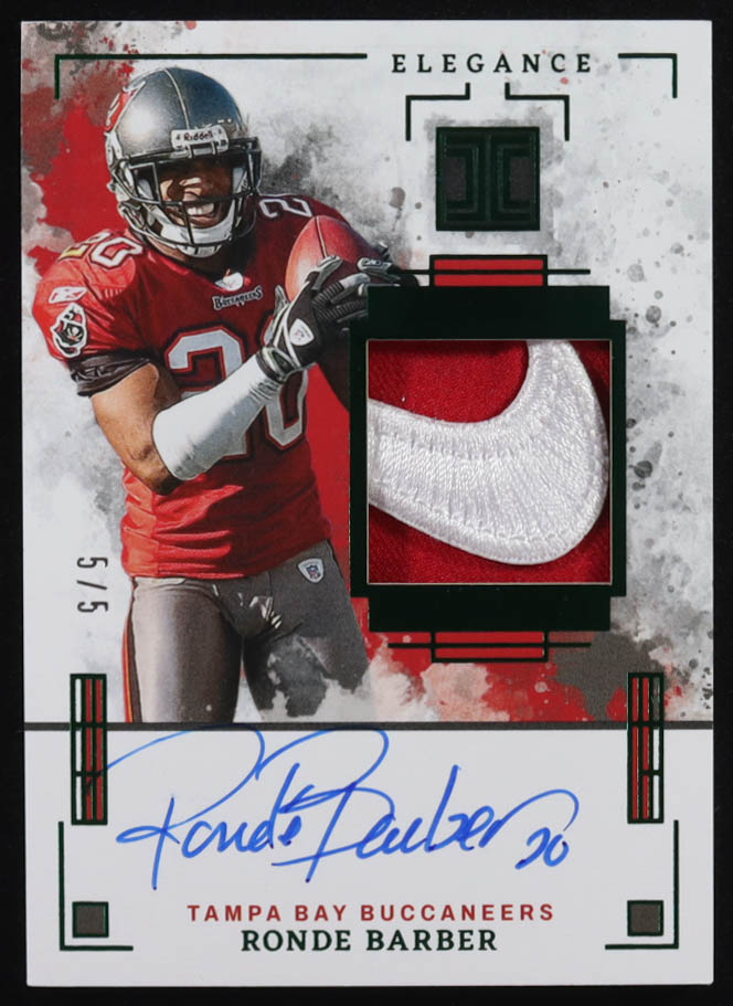 Ronde Barber 2025 Panini Impeccable Elegance Retired Patch Autographs Emerald #15 #5/5 at PristineAuction.com Ronde Barber 2025 Panini Impeccable Elegance Retired Patch Autographs Emerald #15 #5/5 at PristineAuction.com