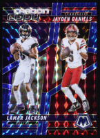 Lamar Jackson / Jayden Daniels 2025 Panini Mosaic Carbon Copy Mosaic Blue #6 #81/99 at PristineAuction.com