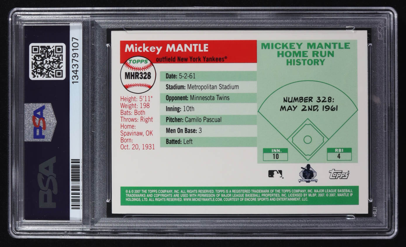 Mickey Mantle 2006 Topps Mantle Home Run History #328 (PSA 10) at PristineAuction.com Mickey Mantle 2006 Topps Mantle Home Run History #328 (PSA 10) at PristineAuction.com