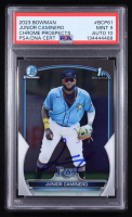 Junior Caminero Signed 2023 Bowman Chrome Prospects #BCP61 (PSA 9 | Autograph Grade 10) at PristineAuction.com