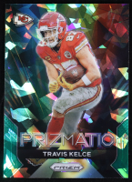Travis Kelce 2023 Panini Prizm Prizmatic Prizms Green Ice #10 at PristineAuction.com