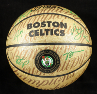 2024 Official Finals Celtics NBA World Champions Logo Basketball Signed By (6) with Jayson Tatum, Jaylen Brown, Jrue Holiday, Al Horford (JSA, Beckett & Fanatics) at PristineAuction.com