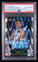 Giannis Antetokounmpo Signed 2023-24 Select Neon Icon Tectonic Prizms #1 (PSA) at PristineAuction.com