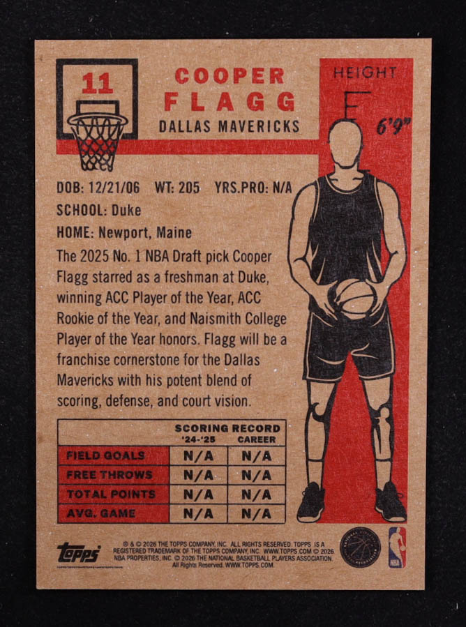 Cooper Flagg 2026 Topps Living #11 RC at PristineAuction.com Cooper Flagg 2026 Topps Living #11 RC at PristineAuction.com