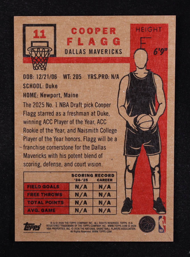 Cooper Flagg 2026 Topps Living #11 RC at PristineAuction.com Cooper Flagg 2026 Topps Living #11 RC at PristineAuction.com