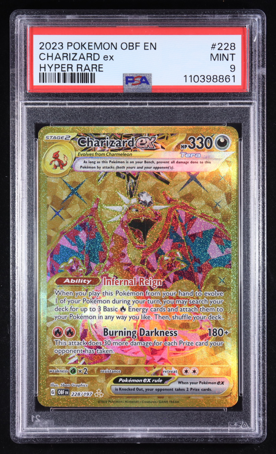 Charizard ex 2023 Pokemon TCG Scarlet & Violet Obsidian Flames #228 Hyper Rare (PSA 9) at PristineAuction.com Charizard ex 2023 Pokemon TCG Scarlet & Violet Obsidian Flames #228 Hyper Rare (PSA 9) at PristineAuction.com