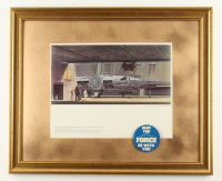Star Wars "Millennium Falcon at the Mos Eisley Space Port" 1977 Ralph McQuarrie Custom Framed Pre-Production Art Photo Display with Movie Lapel Pin at PristineAuction.com