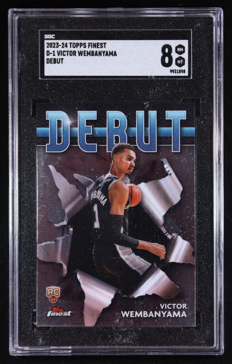 Victor Wembanyama 2023-24 Finest Debut #D1 RC (SGC 8) at PristineAuction.com Victor Wembanyama 2023-24 Finest Debut #D1 RC (SGC 8) at PristineAuction.com